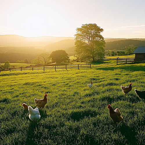 sabinaadvertising_chickens_in_a_grass_field_countryside_sunny_g_04606e43-8ada-4314-be65-35e8b015986d
